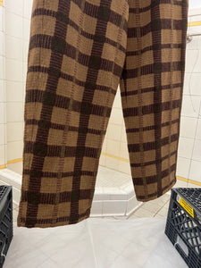 1980s Armani Earth Toned Plaid Trousers - Size M