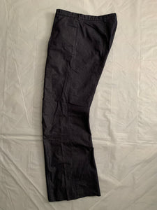 1990s Armani Indigo Cotton Poly Blend Flare Trousers - Size M