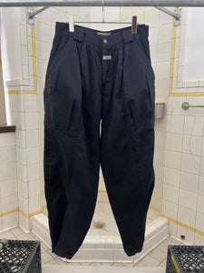 1980s Marithe Francois Girbaud Black Paneled Trousers with Adjustable Synch Hem Detail - Size M