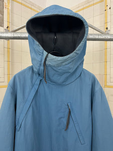 1990s Ryuichiro Shimazaki Textured Nylon Mountain Pullover with Asymmetrical Closure Hood - Size M