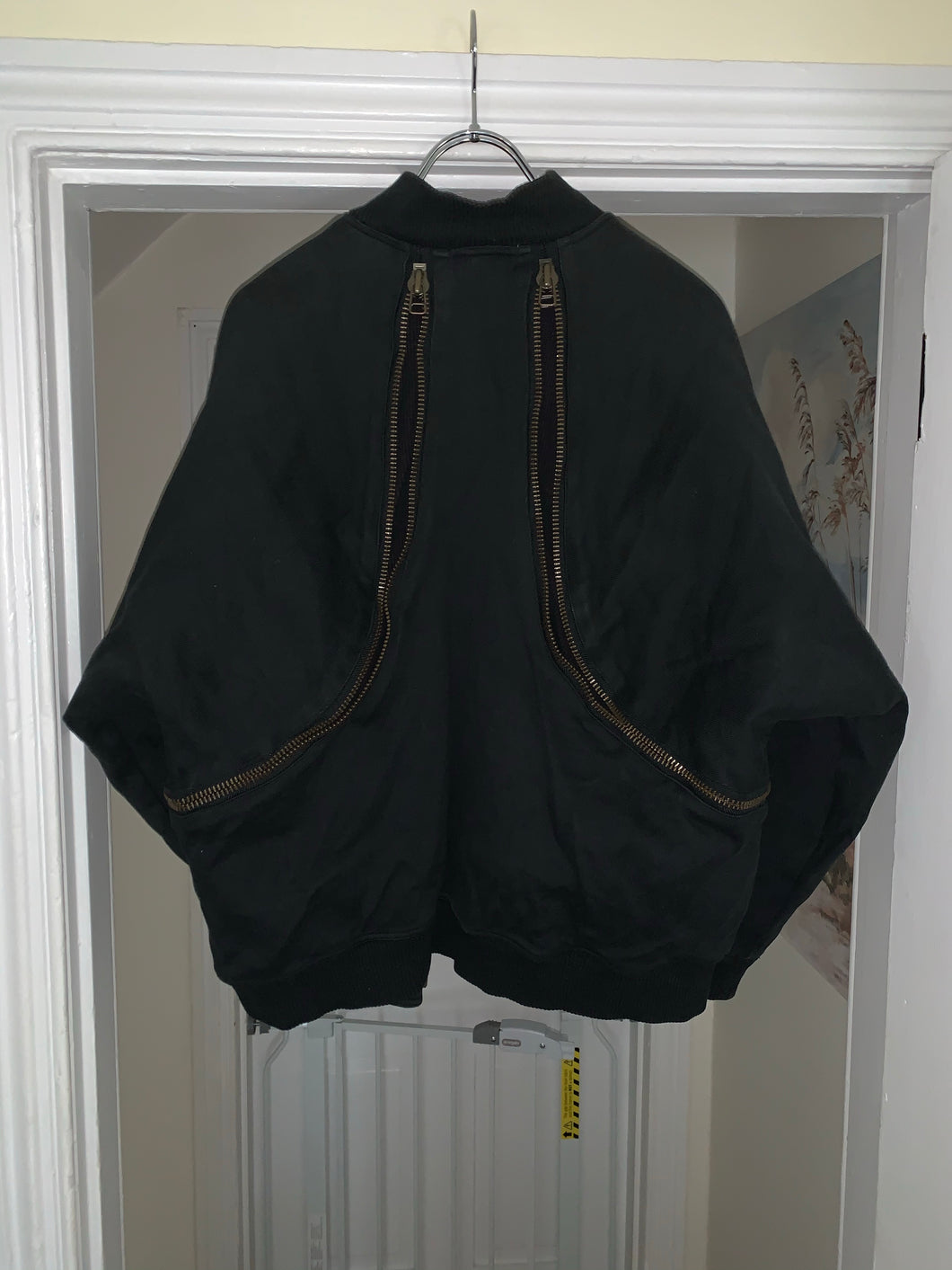 1980s Issey Miyake Dual Backzip Heavy Cotton Bomber Jacket with Asymmetric Closure - Size XL
