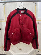 Load image into Gallery viewer, 1990s Armani Heavy Red Cotton Cropped Bomber with Black Contrast Trim Detailing - Size XL