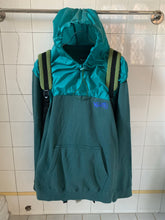 Load image into Gallery viewer, 2000s Final Home Teal Crewneck Sweater with Ripstop Monk Hood - Size M