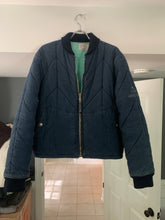 Load image into Gallery viewer, 1990s Armani Cropped Quilted Denim Bomber Jacket - Size L