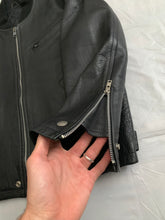 Load image into Gallery viewer, 1990 CDGH Cropped Black Leather Bomber Jacket - Size OS