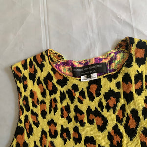 ss2018 CDGH+ Psychedelic Leopard Print Knitted Vest - Size M