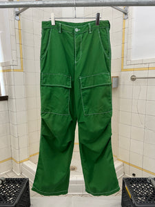 ss2007 Issey Miyake Green Darted Knee Cargo Pants - Size M