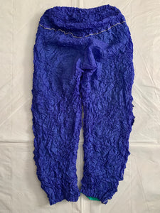aw1999 Issey Miyake Blue Crinkled Bungee Pants - Size M