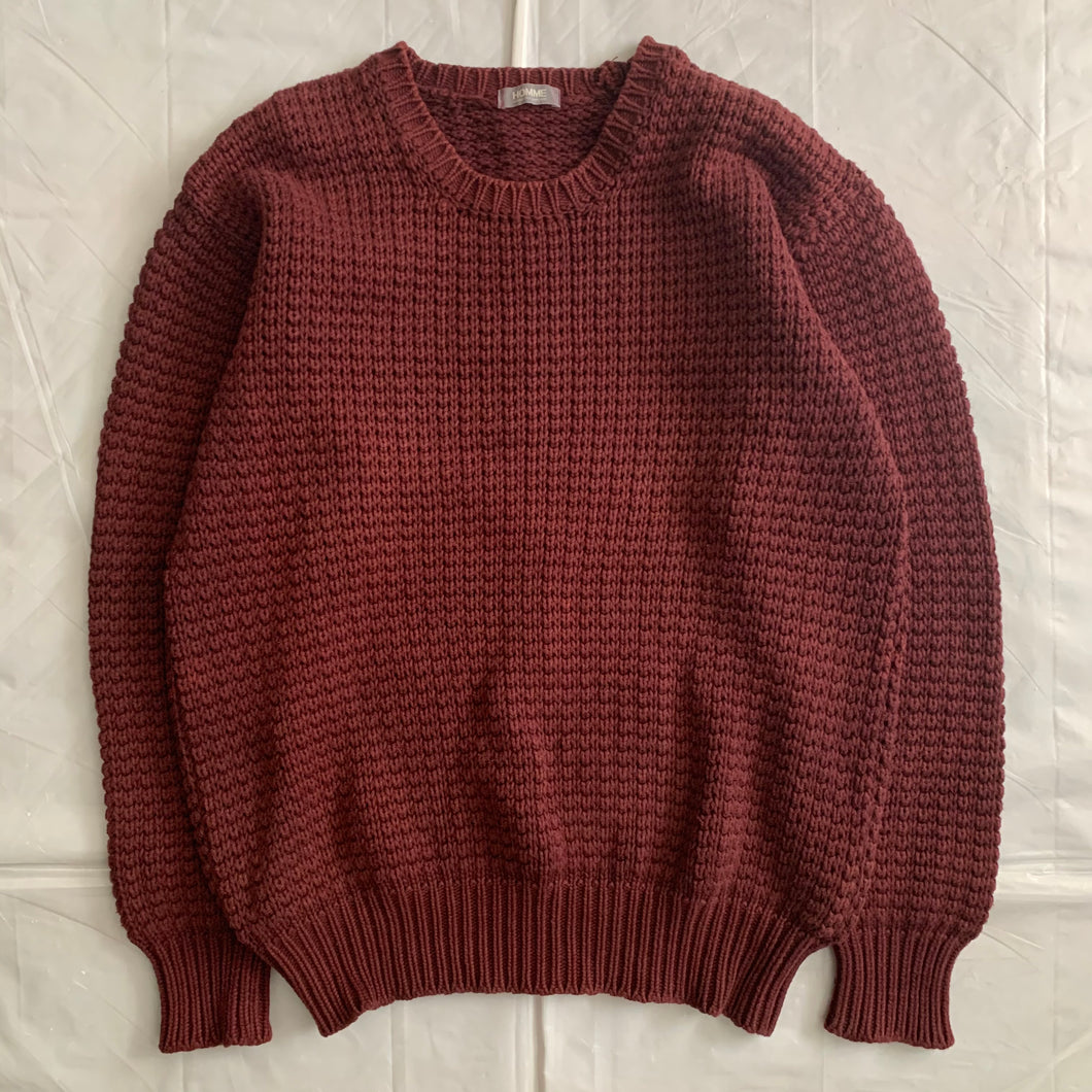 1980s CDGH Maroon Heavy Cotton Knitted Sweater - Size M
