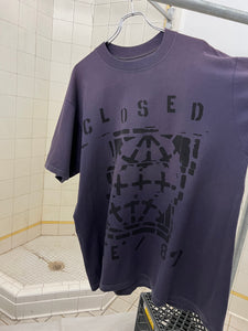 1980s Marithe Francois Girbaud x Closed Purple Logo Print Tee - Size L