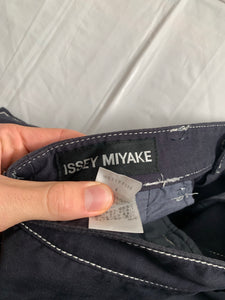 ss2007 Issey Miyake Faded Black Tactical Pants with Contrast Stitching - Size XL