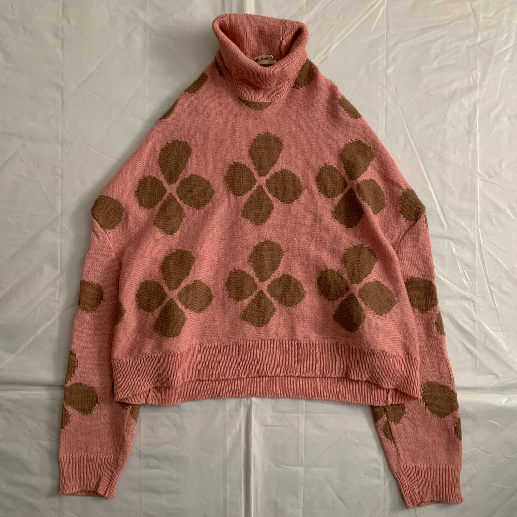 aw1996 CDG Cropped Flower Intarsia Sweater - Size M