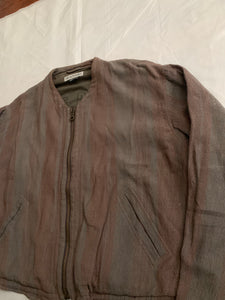 1990s Armani Cropped Linen Collarless Swing Jacket - Size XL