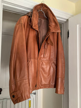 Load image into Gallery viewer, aw1992 Issey Miyake Leather Pillow Neck Flight Jacket with Packable Hood - Size XL