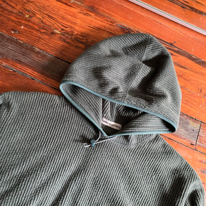 aw1999 Issey Miyake Ribbed Fleece Teal Hoodie - Size L