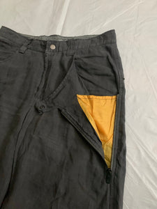 2000s Armani Linen Workpant with Pocket Gimmick - Size XL