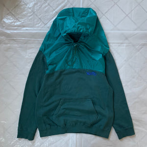 2000s Final Home Teal Crewneck Sweater with Ripstop Monk Hood - Size M
