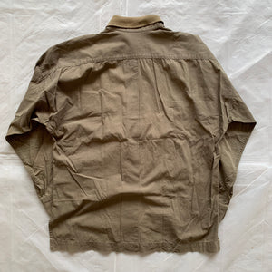 aw1992 Issey Miyake Khaki Military Shirt with Ribbed Collar - Size S