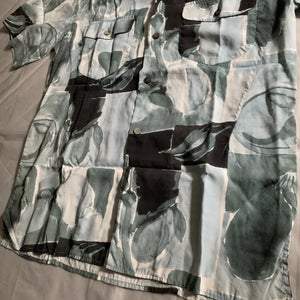 ss1997 Issey Miyake Revere Collar Abstract Painting Shirt - Size L