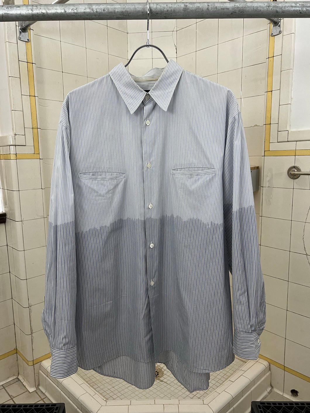 aw1993 CDGH+ Bleached (Top) Pinstripe Shirt - Size OS