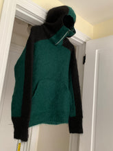 Load image into Gallery viewer, 2000s Vintage Green and Black Mohair Ninja Hoodie - Size M