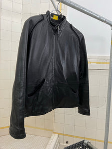 2000s Mandarina Duck Contemporary Padded Leather Jacket - Size XS