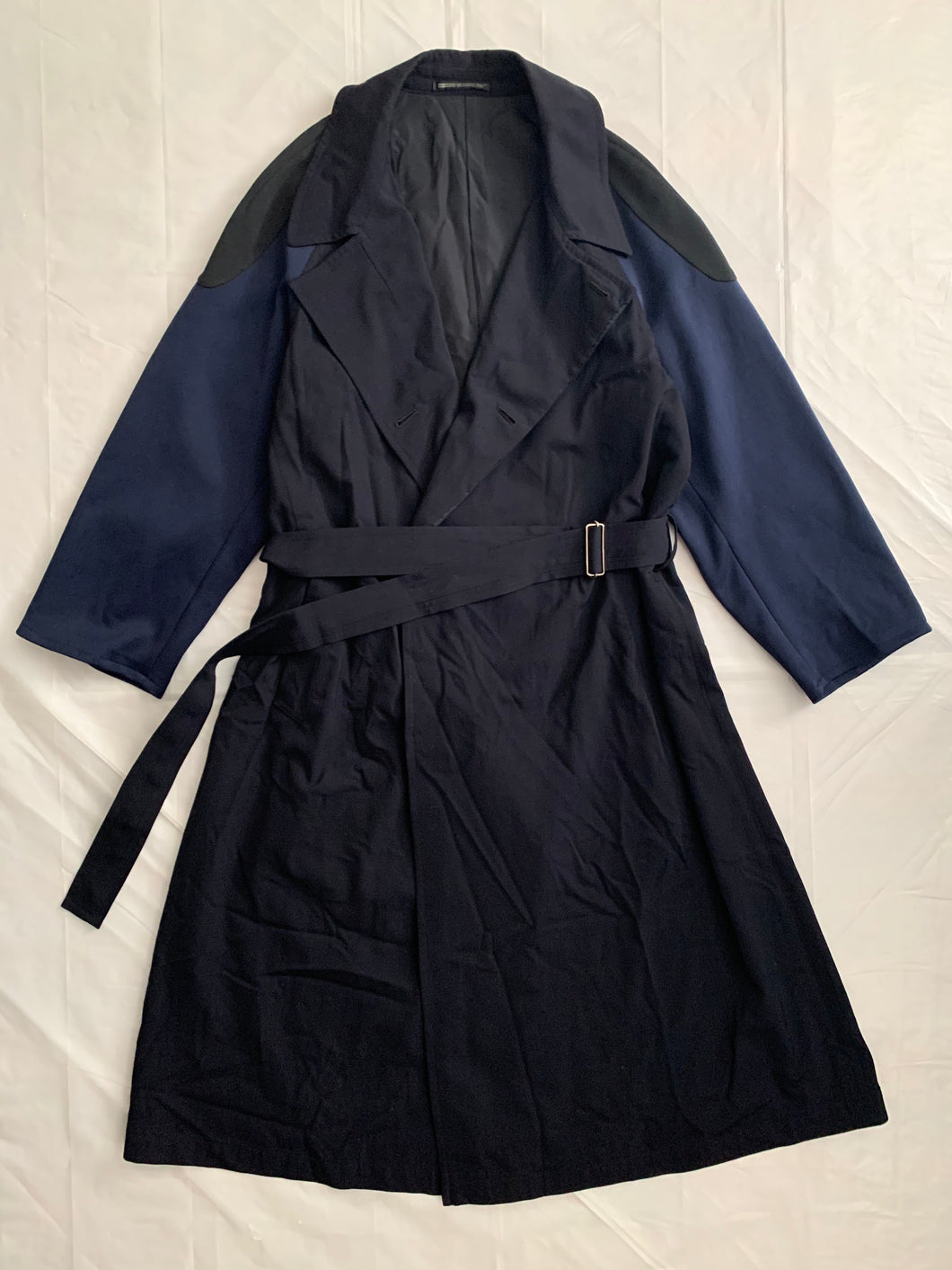 ss1998 Yohji Yamamoto Oversize Jersey and Gabardine Trench Coat - Size OS