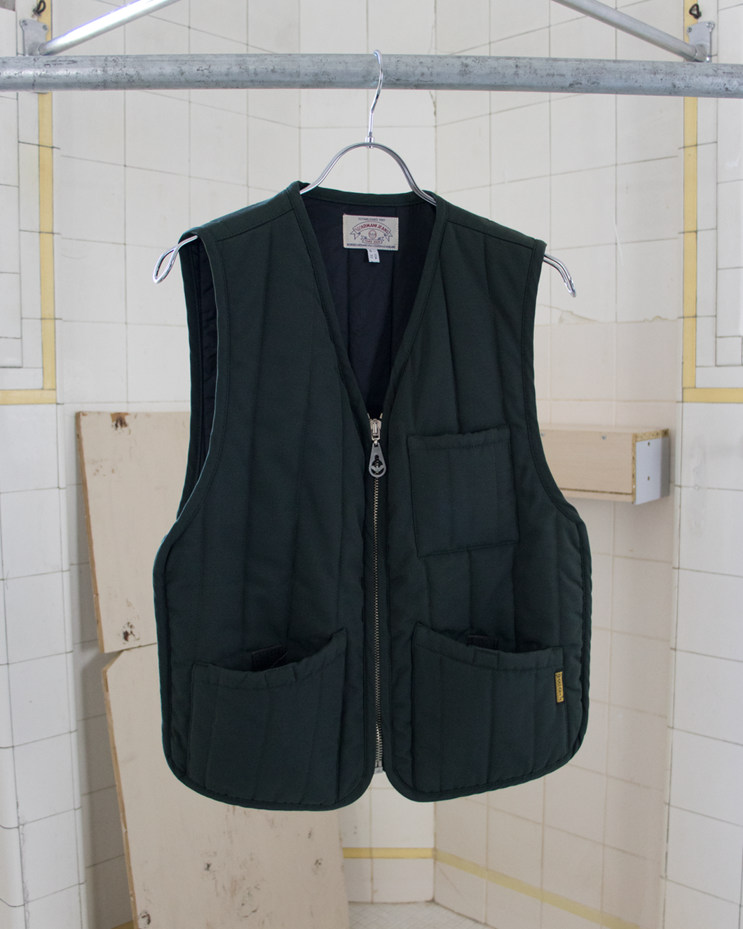 1990s Armani Padded Forest Green Vest - Size M
