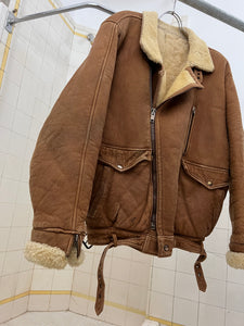 1980s Marithe Francois Girbaud Shearling Leather Jacket - Size XL