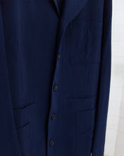 Load image into Gallery viewer, ss1993 Yohji Yamamoto Navy Gabardine Cropped Suit Jacket - Size M