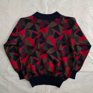 1980s Armani Geometric Cropped Sweater - Size M