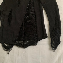 Load image into Gallery viewer, 1990s Yohji Yamamoto Destroyed Black Knitted Sweater - Size M