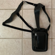 Load image into Gallery viewer, ss2005 Issey Miyake Black Leather Body Holster Bag - Size OS