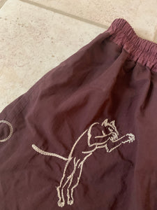 aw2019 Bernhard Willhelm Embroidered Maroon Track Pants - Size M