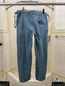 1980s Marithe Francois Girbaud Adjustable Blue Cargo Pants - Size OS