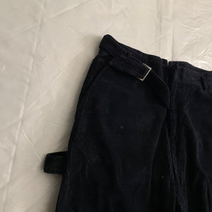 2000s Armani Deep Black Articulated Corduroy Carpenter Pants - Size M