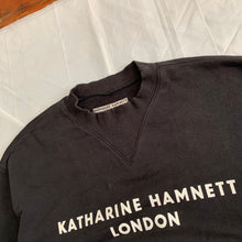 Load image into Gallery viewer, 1990s Katharine Hamnett Logo Crewneck with Articulated Neck and Cuff Ribbing - Size L