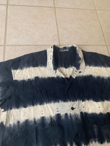 1980s Issey Miyake Horizontal Strip Dyed Shirt - Size XL