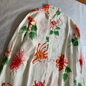 ss1996 Yohji Yamamoto Oversize Acetate Floral Print Shirt - Size XL