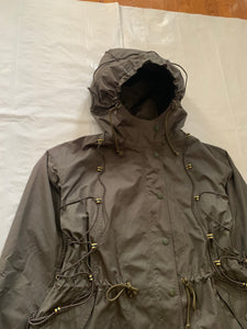 ss2004 Issey Miyake Military Khaki Bungee Cord Long Raincoat - Size M