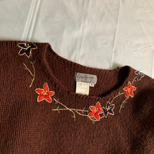 Load image into Gallery viewer, aw1997 Yohji Yamamoto Flower Embroidered Knit Sweater - Size L