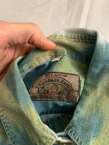 1990s Armani Dyed Cropped Work Shirt - Size M