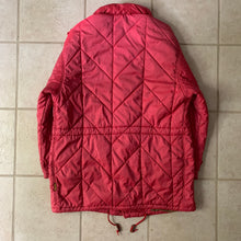 Load image into Gallery viewer, 1990s Armani Textured Iridescent Red Nylon Military Parka with Roll Hood - Size XL