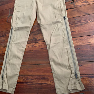 2010s Issey Miyake Beige Tactical Trousers with Side Seam Zippers - Size M
