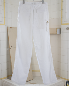 1990s Armani White Pants with Cargo Pockets on the Shin - Size S