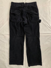 Load image into Gallery viewer, 2000s Armani Deep Black Articulated Corduroy Carpenter Pants - Size M