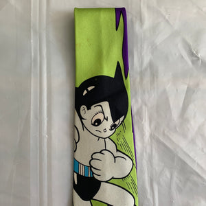 2000s Yohji Yamamoto Purple and Green Astro Boy Necktie - Size OS