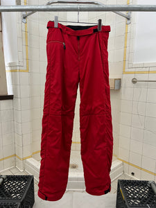 2000s Armani Red Futuristic Padded Nylon Pants - Size M