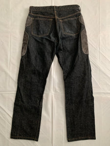2000s CDGH Leather Patch Paneled Work Denim - Size M