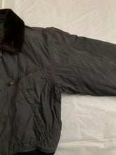 Load image into Gallery viewer, 1990s Armani Washed B-15 Bomber Jacket with Removable Fur Collar and Articulated Shoulder Gusset - Size XL